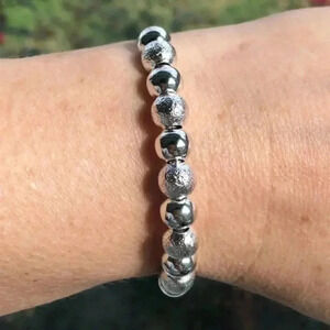 High Polish Stainless Steel Silver Adjustable Bangle Bracelet NWT